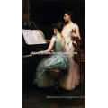 Girls Play Piano Oil Painting